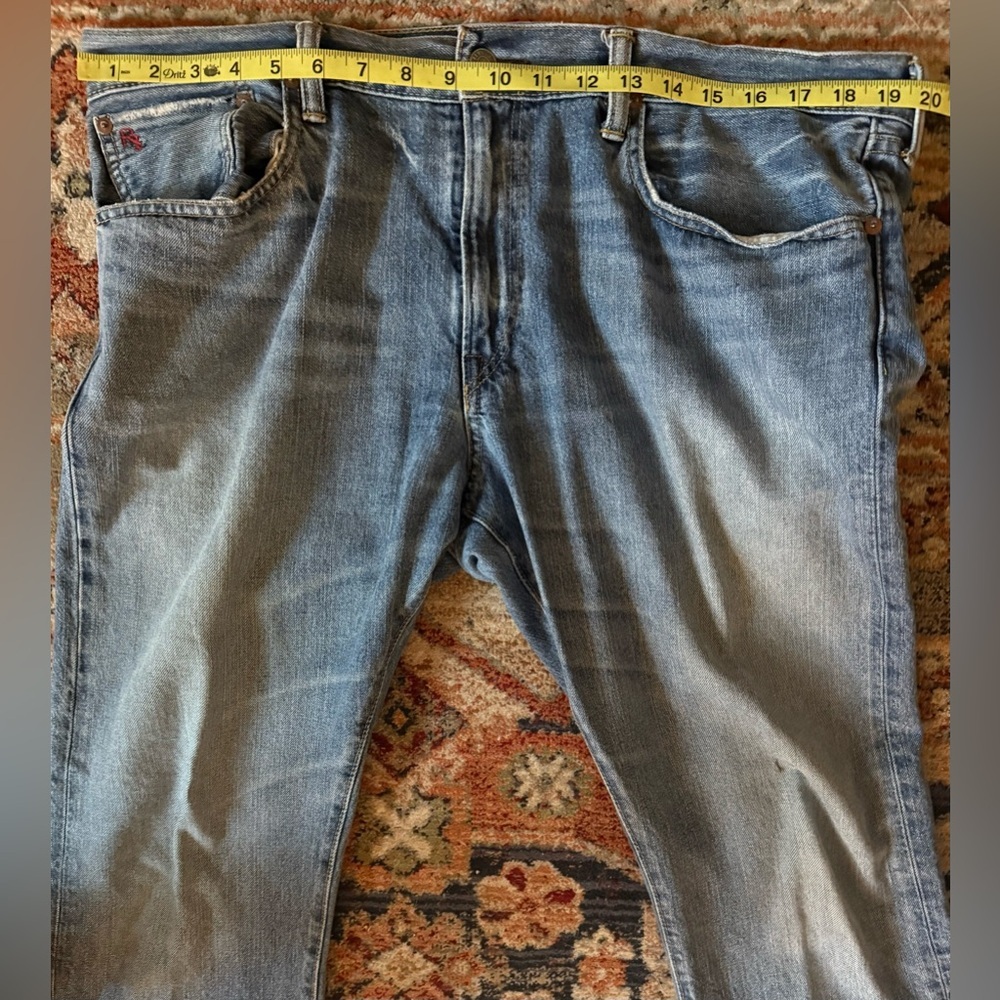 Vintage Y2K Polo Ralph Lauren Authentic Dungarees Jeans Men’s 36x30 Blue Denim - Picture 9 of 10